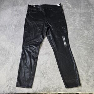 Gap Womens 33/16 True Skinny High‎ Rise Coated Waxed Jeans Black 630191-00-1